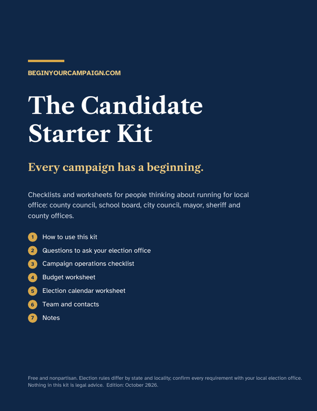 Cover of the Begin Your Campaign starter kit